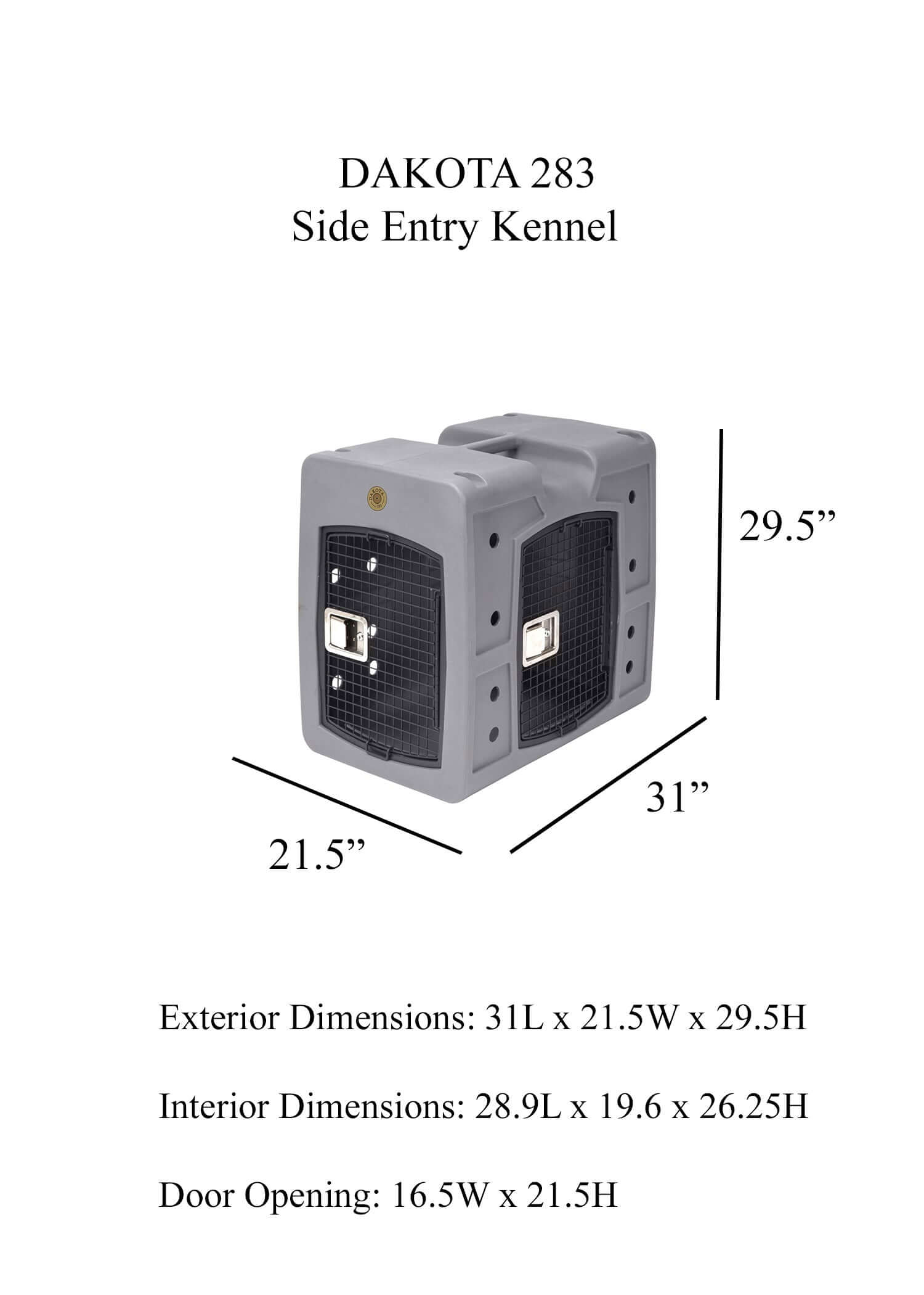 Dakota 283 Side Entry Kennel K9 - Feline Unique Pet Accessories