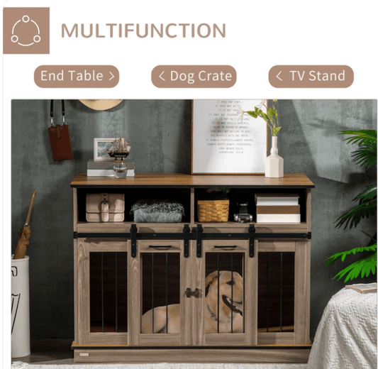 Dual-Function Dog Crate & End Table K9 - Feline Unique Pet Accessories