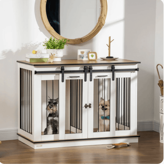 Dog Crate Furniture for Large Dog or 2 Small Dogs K9 - Feline Unique Pet Accessories