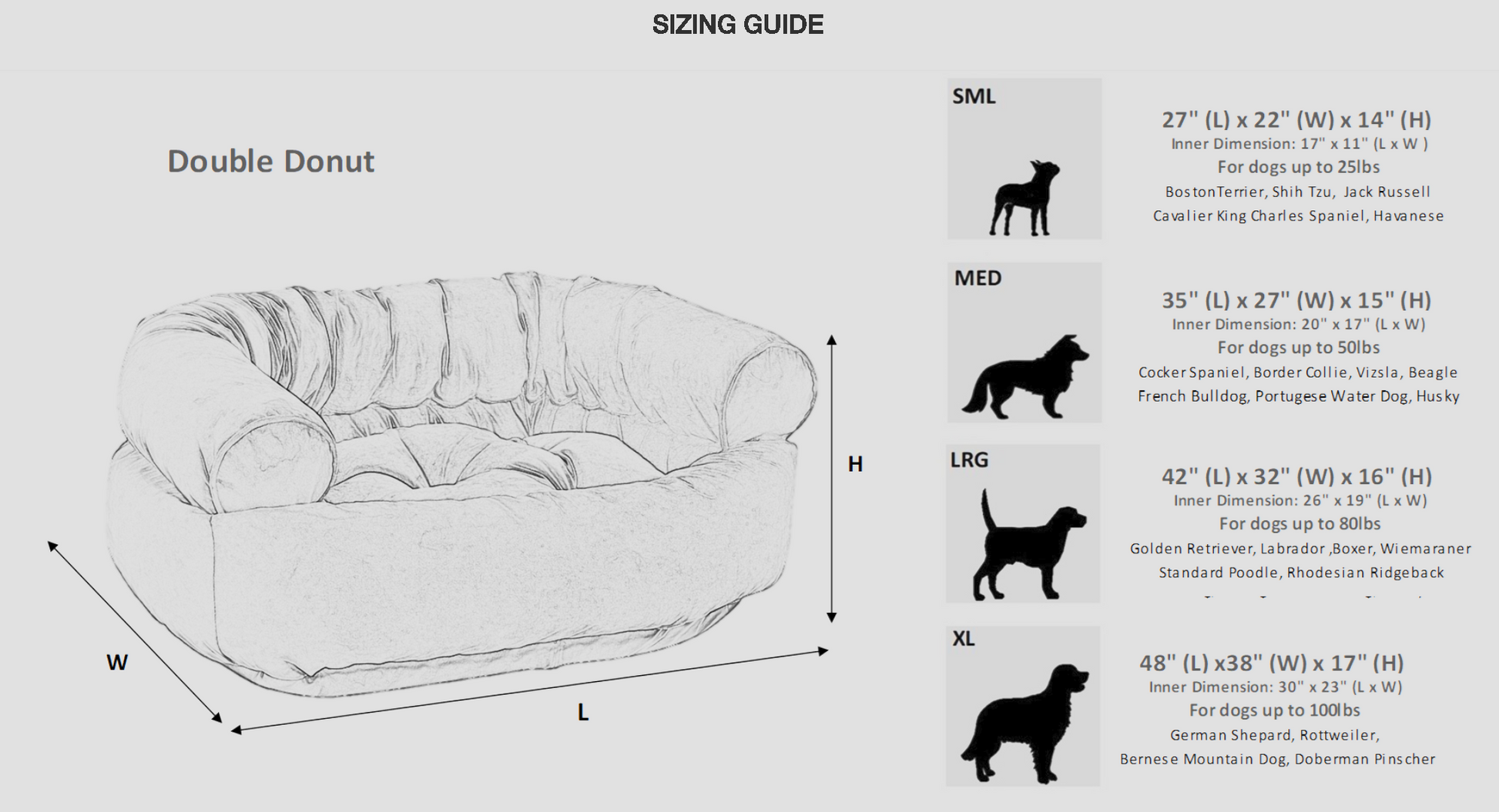 Bowsers Double Donut Bed | Color: River, Moss, Gravel K9 - Feline Unique Pet Accessories