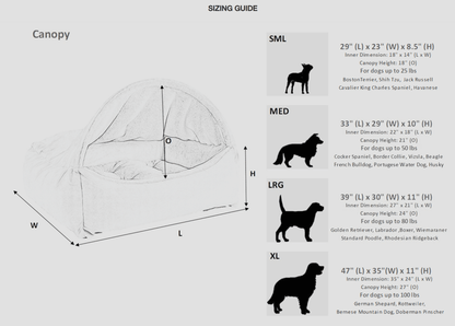 Bowsers Canopy Dog Bed | Color: Portofino K9 - Feline Unique Pet Accessories