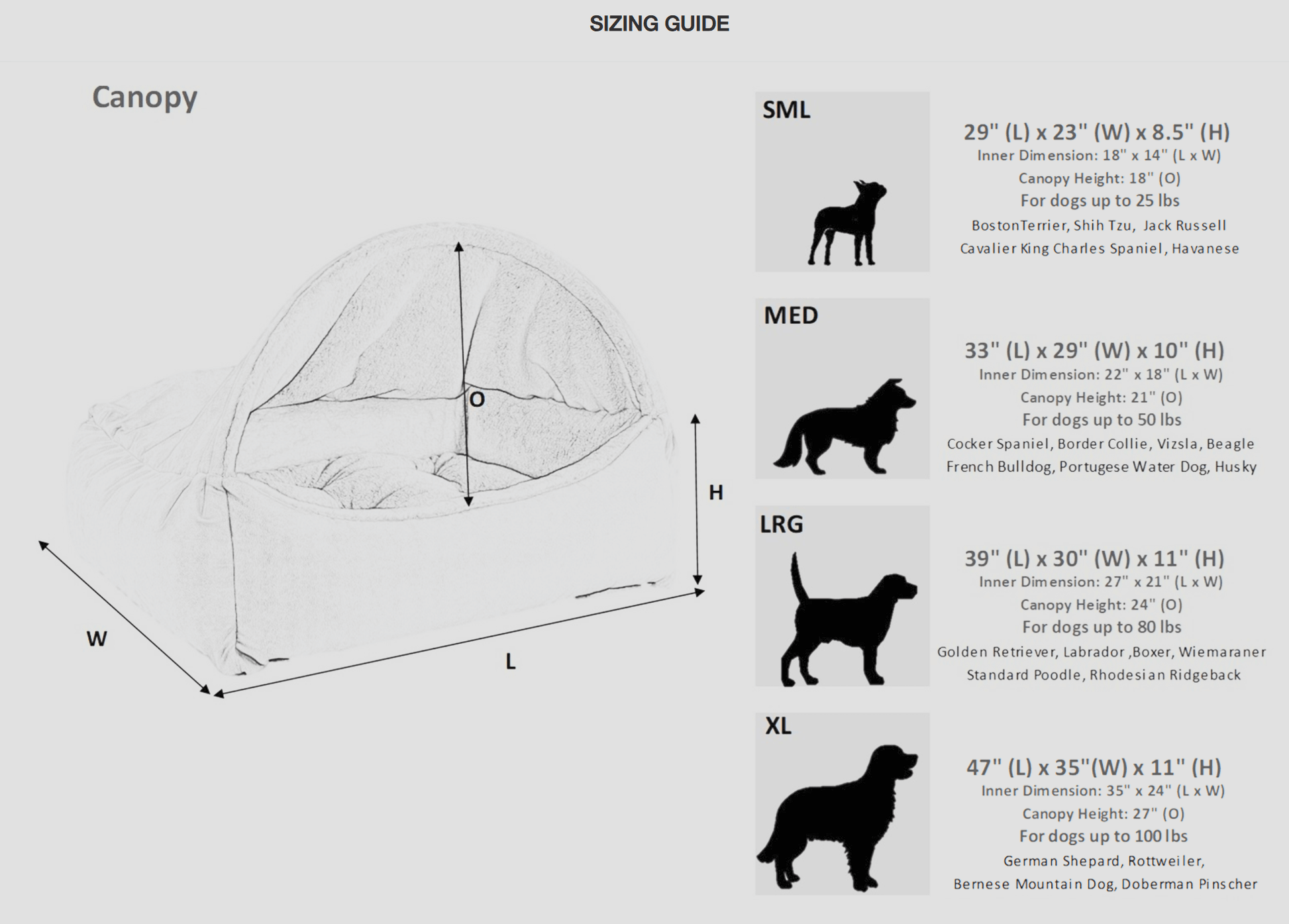 Bowsers Canopy Dog Bed | Color: Sorento K9 - Feline Unique Pet Accessories