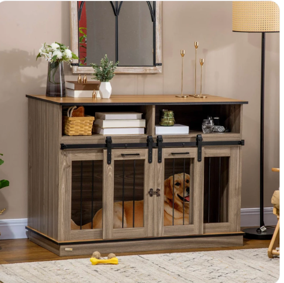 Dual-Function Dog Crate & End Table K9 - Feline Unique Pet Accessories