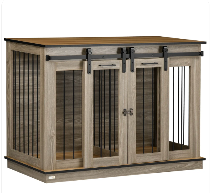 Dog Crate Furniture for Large Dog or 2 Small Dogs K9 - Feline Unique Pet Accessories