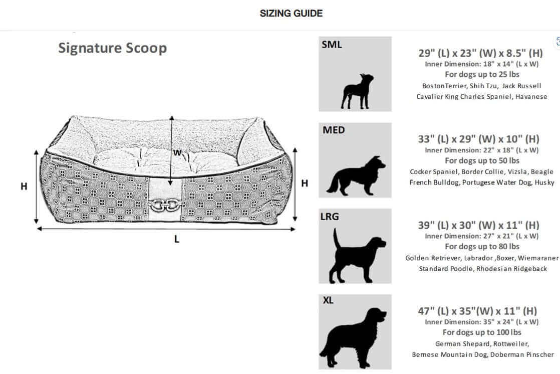 Bowsers Scoop Dog Bed - Comfort & Style | Color: Signature Noir K9 - Feline Unique Pet Accessories