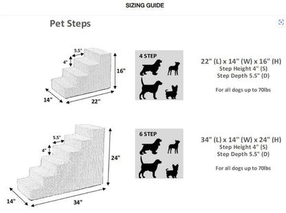 Designer Dog Steps (4 Step) K9 - Feline Unique Pet Accessories