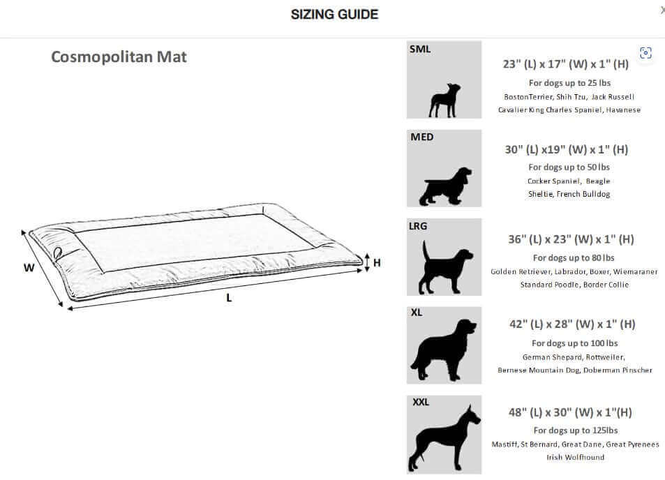 Bowsers Cosmopolitan Dog Mat – Color: Alumina K9 - Feline Unique Pet Accessories