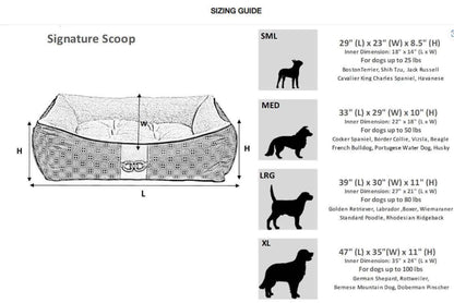 Bowsers Scoop Dog Bed - Comfort & Style | Color: Signature - Coco K9 - Feline Unique Pet Accessories