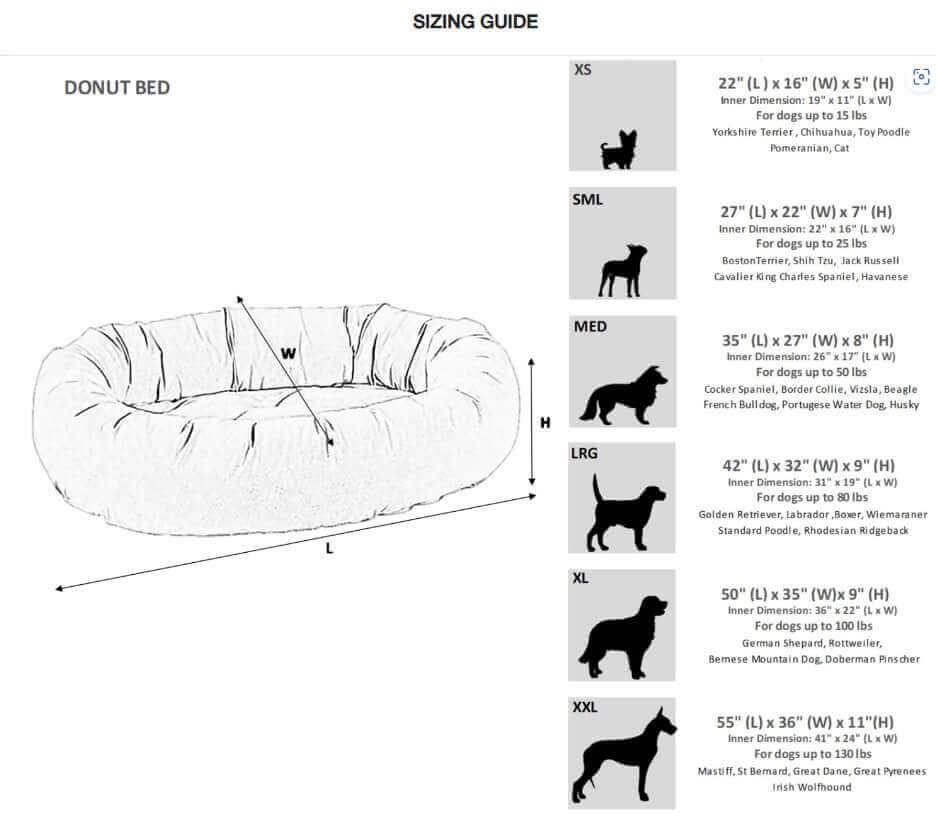 Bowsers Designer Donut Dog Bed | Color: Allumina K9 - Feline Unique Pet Accessories