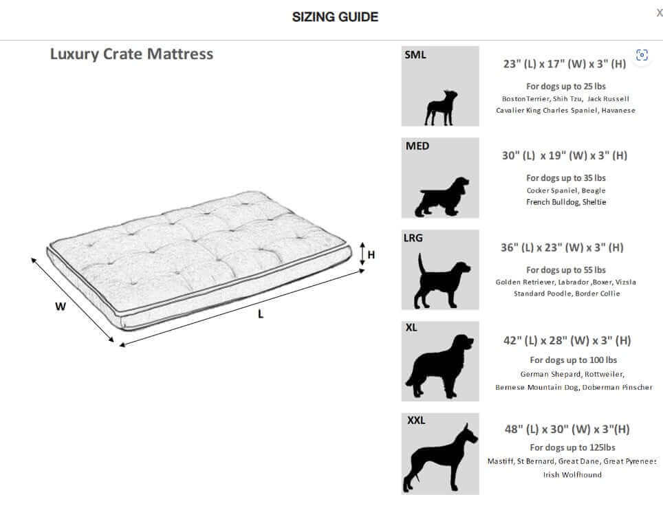 Bowsers Luxury Dog Crate Mattress | Color: Aspen K9 - Feline Unique Pet Accessories