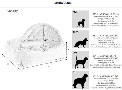 Bowsers Canopy Dog Bed | Color: Winter White K9 - Feline Unique Pet Accessories