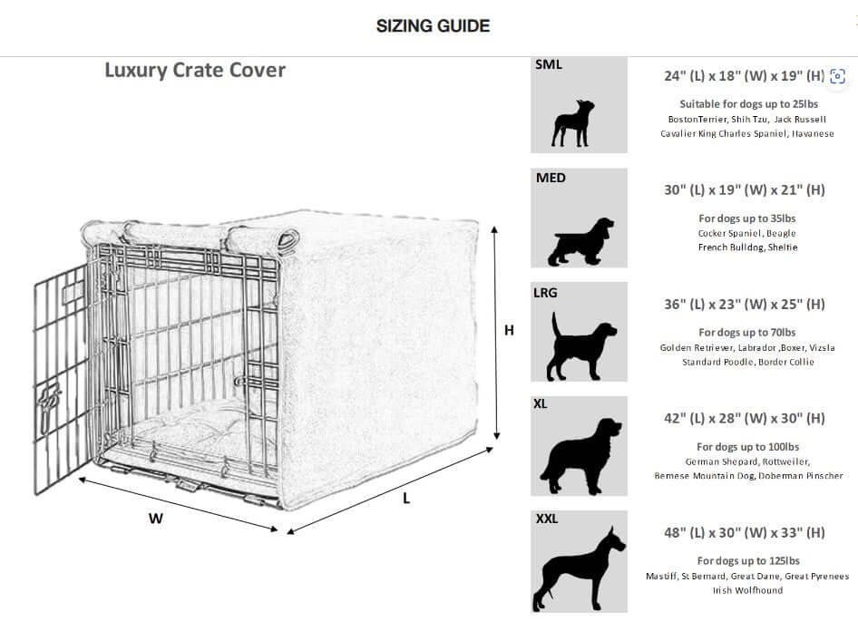 Luxury Dog Crate Cover | Color: Greystone Tartan K9 - Feline Unique Pet Accessories