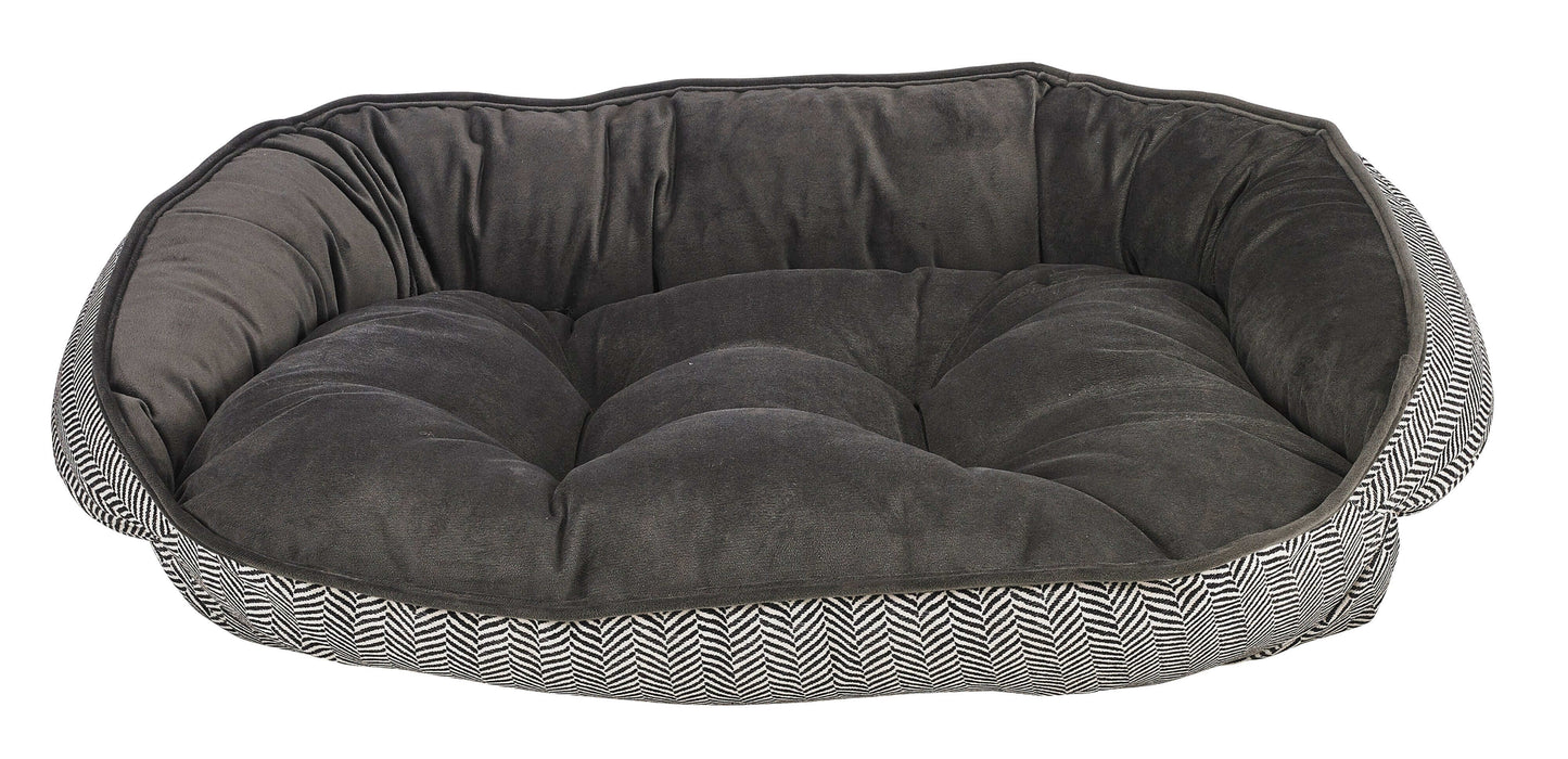 Buy Crescent Dog Bed for Aging Pets | Color: Herringbone K9 - Feline Unique Pet Accessories