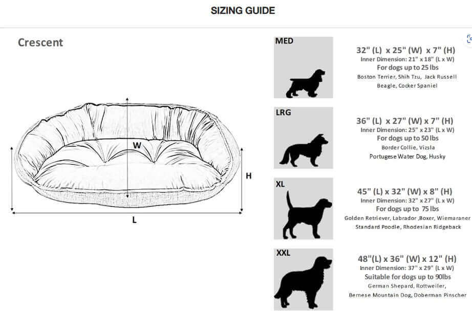 Buy Crescent Dog Bed for Aging Pets | Color: Herringbone K9 - Feline Unique Pet Accessories