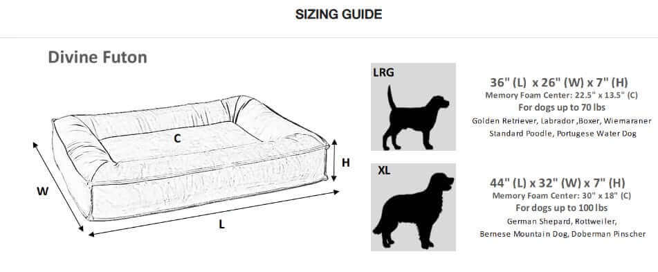 Bowsers Divine Futon Designer Dog Bed | Color: Shadow K9 - Feline Unique Pet Accessories