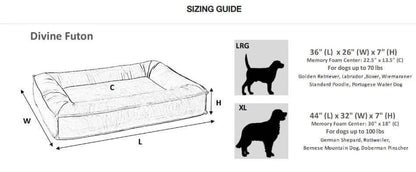 Bowsers Divine Futon Designer Dog Bed | Color: Shadow K9 - Feline Unique Pet Accessories