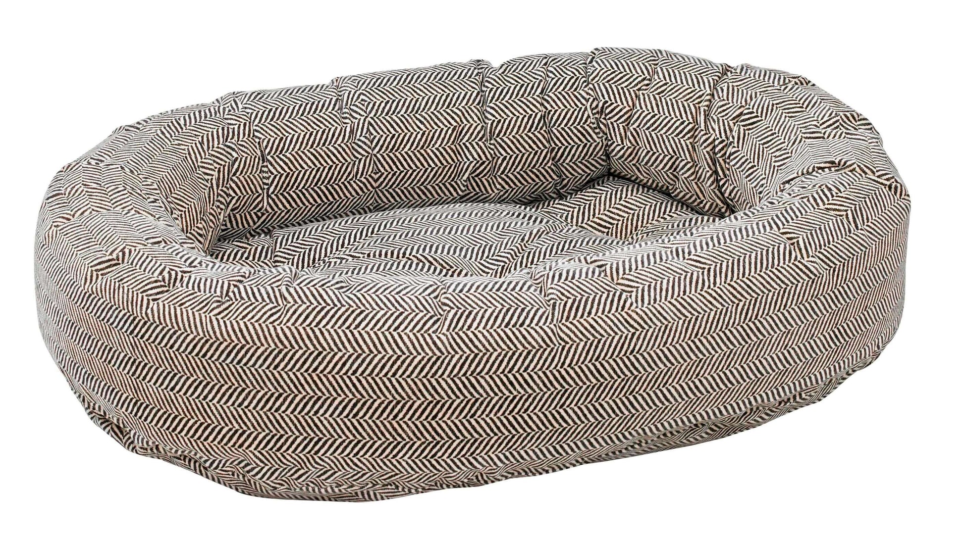 Bowsers Designer Donut Dog Bed | Color: Herringbone K9 - Feline Unique Pet Accessories