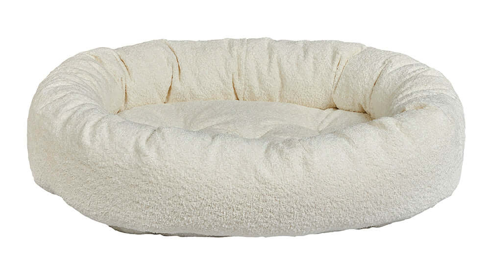 Bowsers Designer Donut Dog Bed | Color: Vanilla Boucle K9 - Feline Unique Pet Accessories