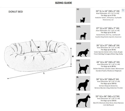 Bowsers Designer Donut Dog Bed | Color: Vanilla Boucle K9 - Feline Unique Pet Accessories