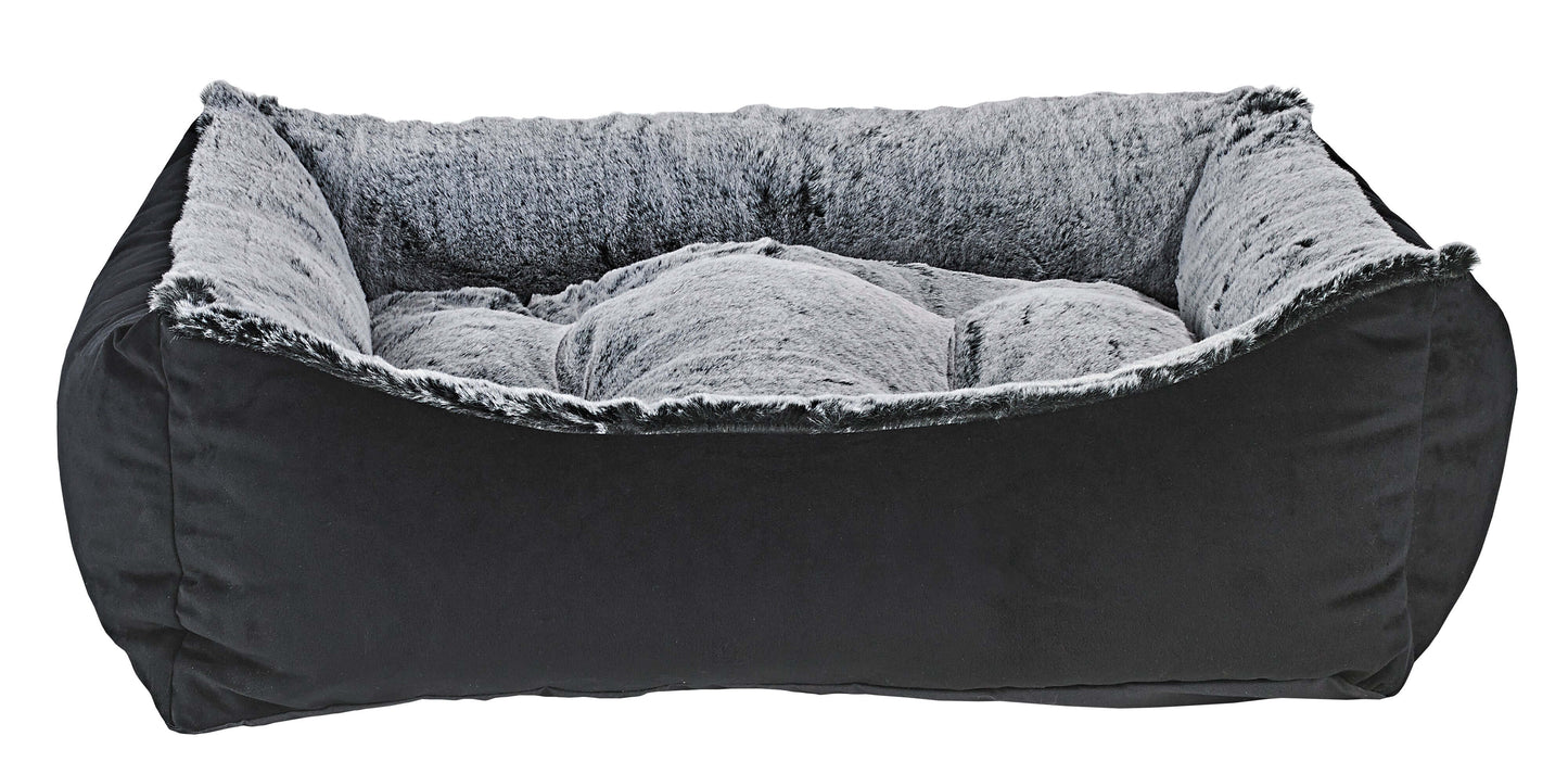 Bowsers Scoop Dog Bed | Color: Royal Sterling Faux Fur K9 - Feline Unique Pet Accessories