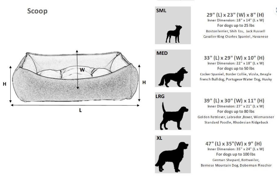 Bowsers Scoop Dog Bed | Color: Allumina K9 - Feline Unique Pet Accessories