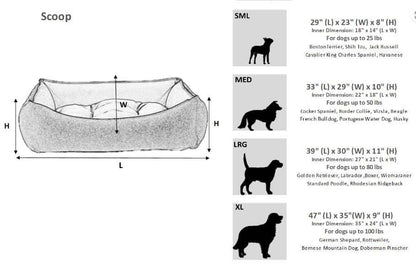 Bowsers Scoop Dog Bed | Color: Allumina K9 - Feline Unique Pet Accessories