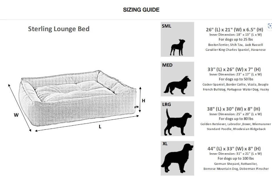 Luxury Bowsers Sterling Lounge Dog Bed | Color: River K9 - Feline Unique Pet Accessories