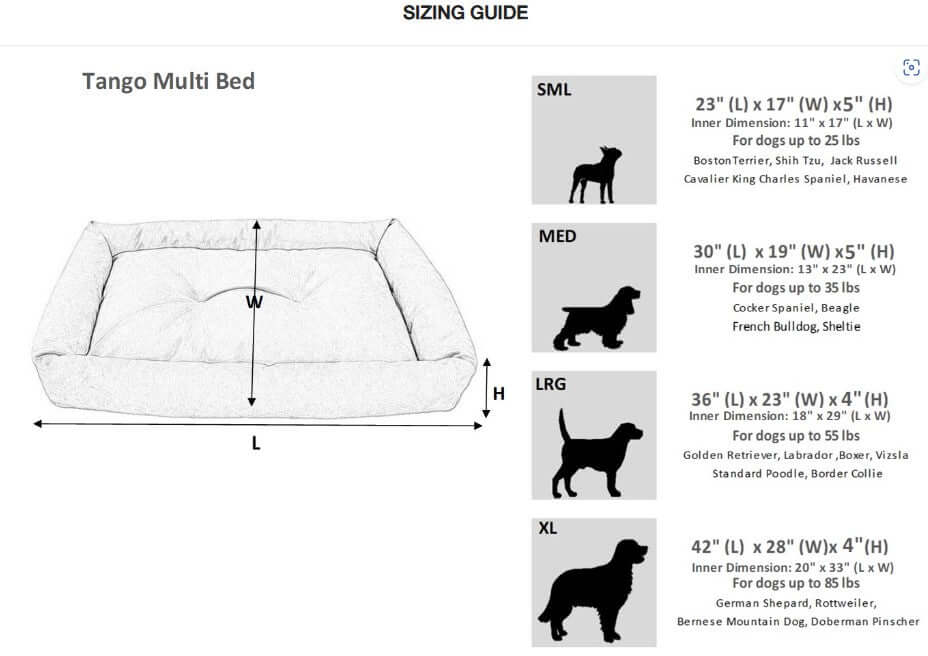 Bowsers Tango Multi Dog Bed | Color: Oyster K9 - Feline Unique Pet Accessories