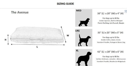 The Avenue Bed - Color: Parchment | Classic Comfort for Dogs K9 - Feline Unique Pet Accessories