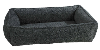 Bowsers Urban Lounger Designer Dog Bed | Color: Grey Sheepskin K9 - Feline Unique Pet Accessories