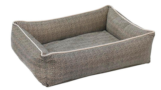 Bowsers Urban Lounger Designer Dog Bed | Color: Herringbone K9 - Feline Unique Pet Accessories