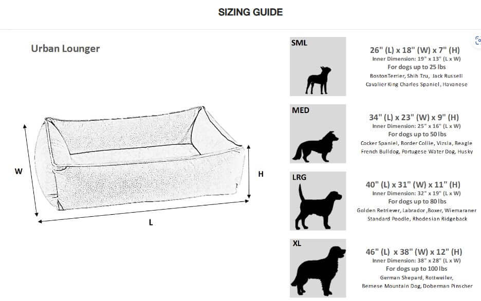 Bowsers Urban Lounger Designer Dog Bed | Color: Glacier K9 - Feline Unique Pet Accessories