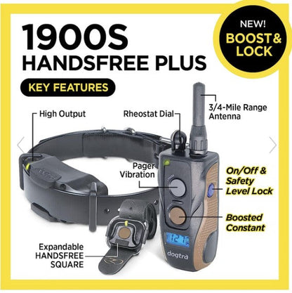 Dogtra 1900S HANDSFREE Plus Boost and Lock, Remote Dog Training E-Collar K9 - Feline Unique Pet Accessories