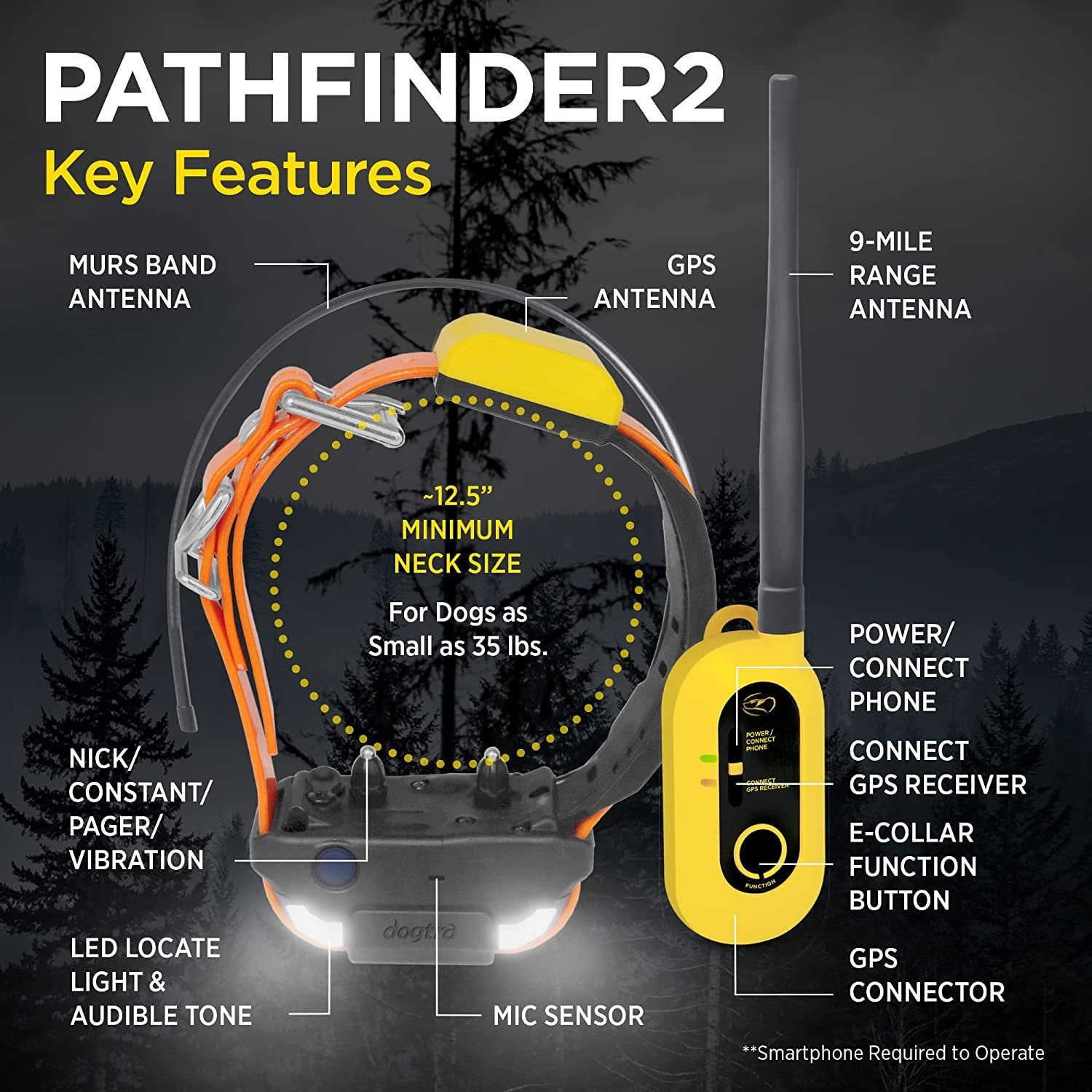 Dogtra Pathfinder2 GPS Dog Tracking and Training Collar K9 - Feline Unique Pet Accessories