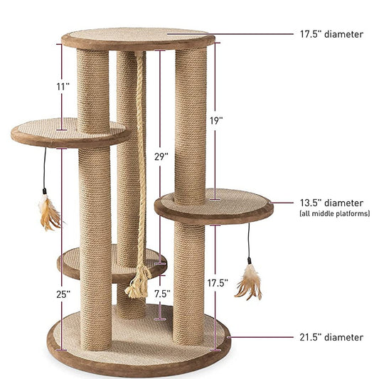 Prevue Pet Kitty Power Paws Multi-Tier Cat Scratching Post K9 - Feline Unique Pet Accessories