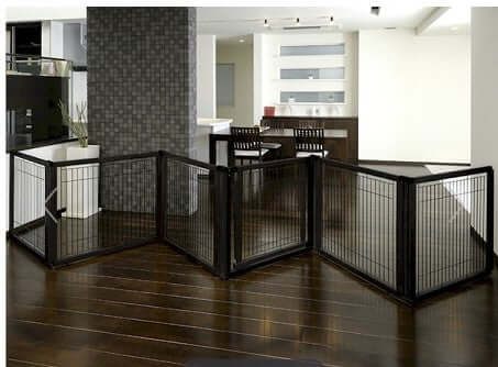 6 Panel Convertible Elite Pet Gate - Black K9 - Feline Unique Pet Accessories