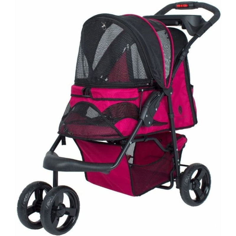 Petique Durable Pet Stroller Razzberry - 1 count K9 - Feline Unique Pet Accessories