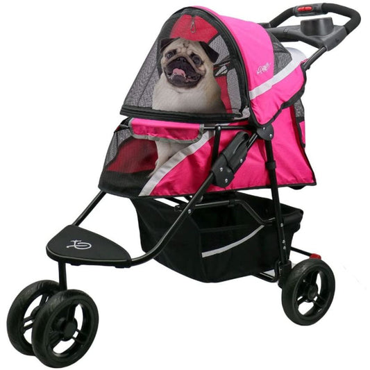 Petique Revolutionary Pet Stroller for Dogs and Cats Supernova Pink - 1 count K9 - Feline Unique Pet Accessories