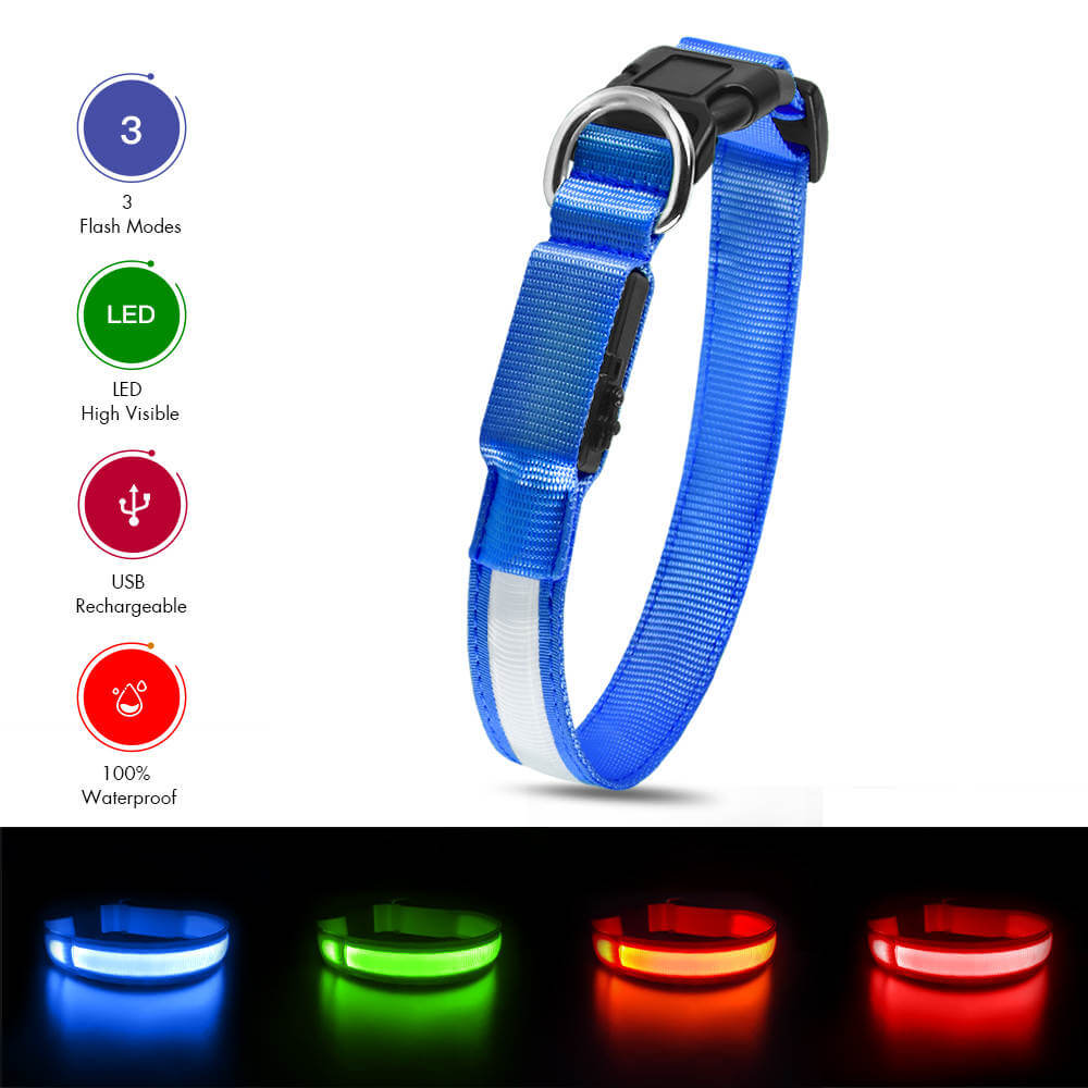 LED Lighted Safety Collar K9 - Feline Unique Pet Accessories